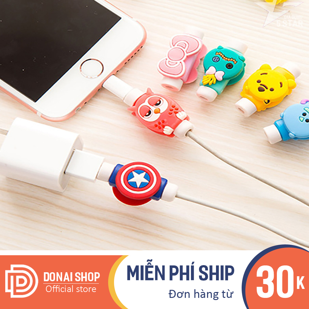 Nút, kẹp cao su chống đứt, gãy đầu cáp sạc điện thoại kiểu dáng hoạt hình siêu cute 10.NCS.DONAI