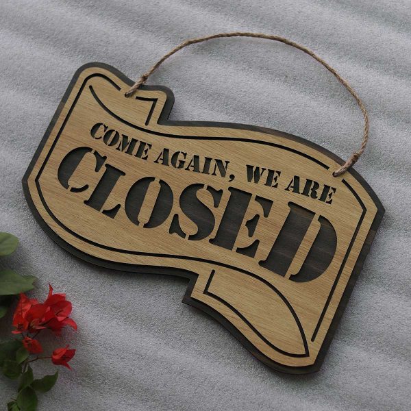 Bảng Gỗ Decor Open Closed đóng mở treo cửa OC03 . Xưởng tranh HABU