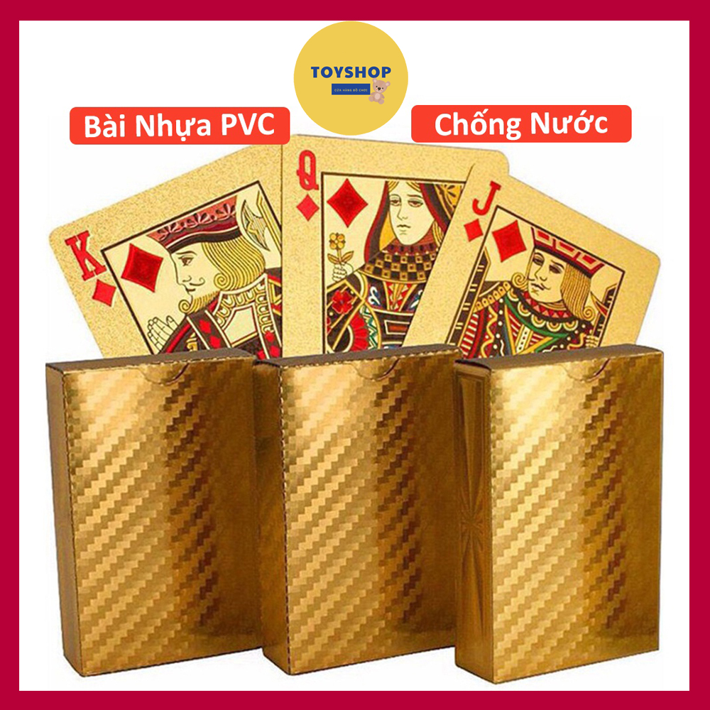Bài tây nhựa mạ vàng 52 lá chống nước không gãy - bài tây mạ vàng, bộ bài tây đánh tiến lên, đánh phỏm, bài cào, boardgame nhshop