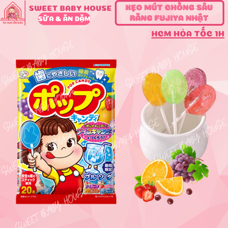 Kẹo mút trái cây chống sâu răng Pop Candy Nhật Bản cho bé từ 1 tuổi. Date
