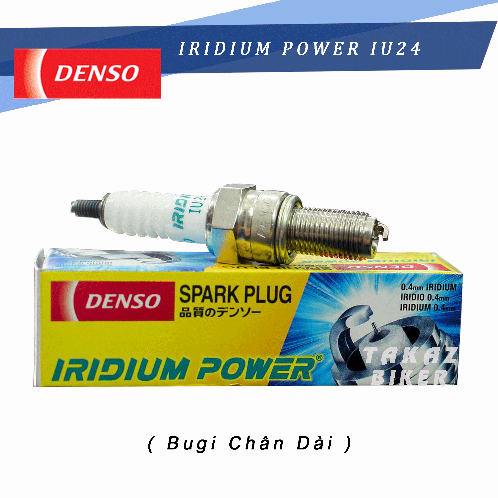 Bugi denso iridium power iu24 : raider 150 fz 150 exciter 135 - 150 vario airblade fi 125 pcx 125 -150 sh vn nolx - nosx futurex 125