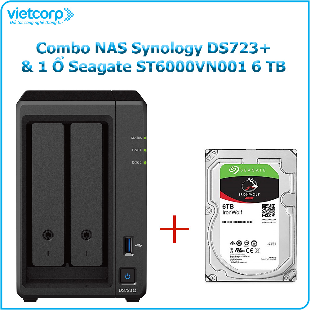 Khuyến Mãi Combo Thiết bị lưu trữ NAS Synology DS723+ và 1 Ổ cứng Seagate