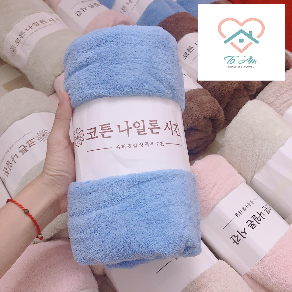 Khăn tắm Hàn Quốc To_Am Khăn tắm lông cừu lớn 70 x 140cm xuất Hàn Quốc chất lượng cao