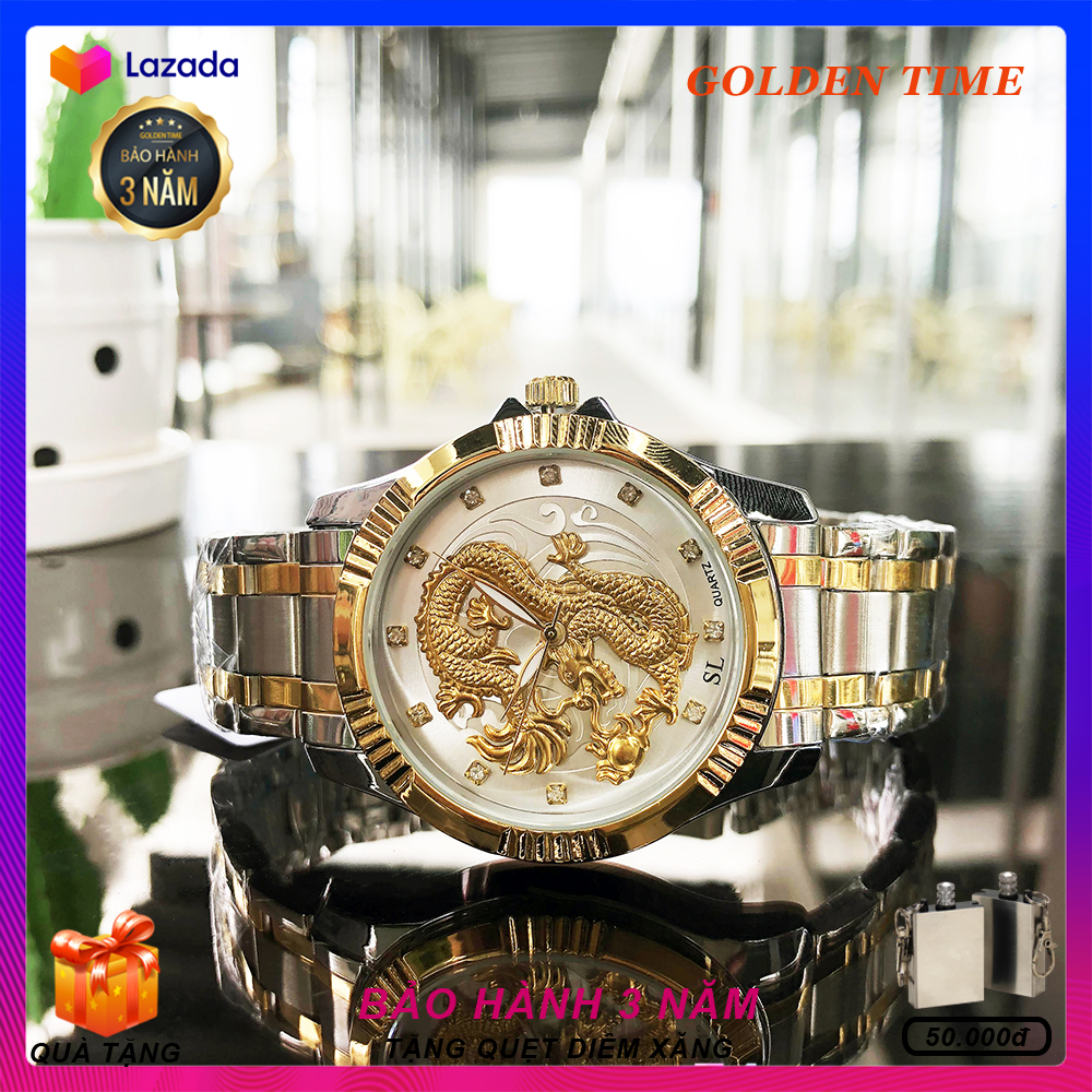 Đồng hồ Nam SL 5266G Mặt Rồng, Dây Thép không gỉ 316L, Full hộp, Mặt Sapphire chống xước, chống nước, Thẻ bảo hành 3 năm