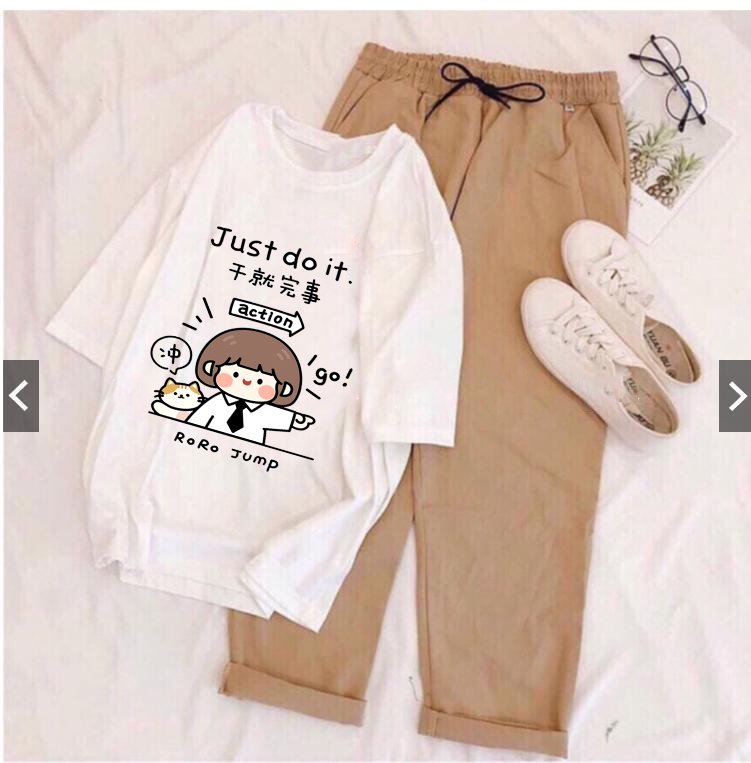 Cô bé just do it kèm quần 2 sọc