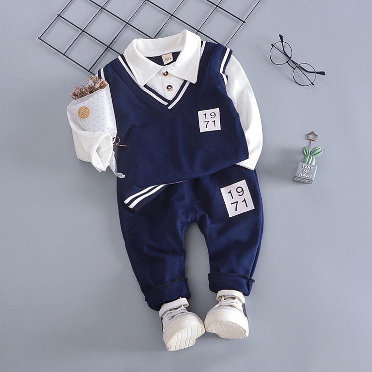 Set bộ ghile len 2 chi tiết cho bé trai 7-18kg - Có ảnh thật - Set bộ bé trai, bộ sơ mibé trai, vest cho bé trai, set bộ ghile - Shubishop.vn