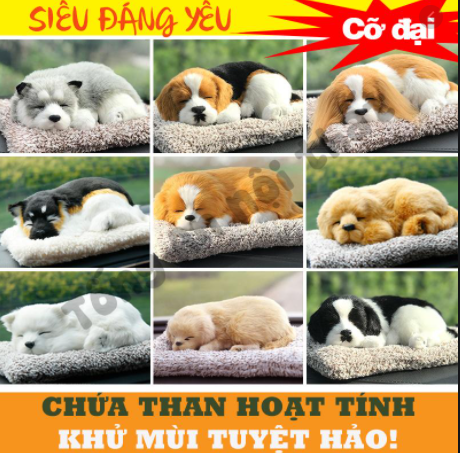 Thú cưng nhồi than hoạt tính khử mùi cỡ lớn - hàng chục mẫu chó mèo gấu pet nhồi bông bày táp lô ô tô ô tô chống trượt