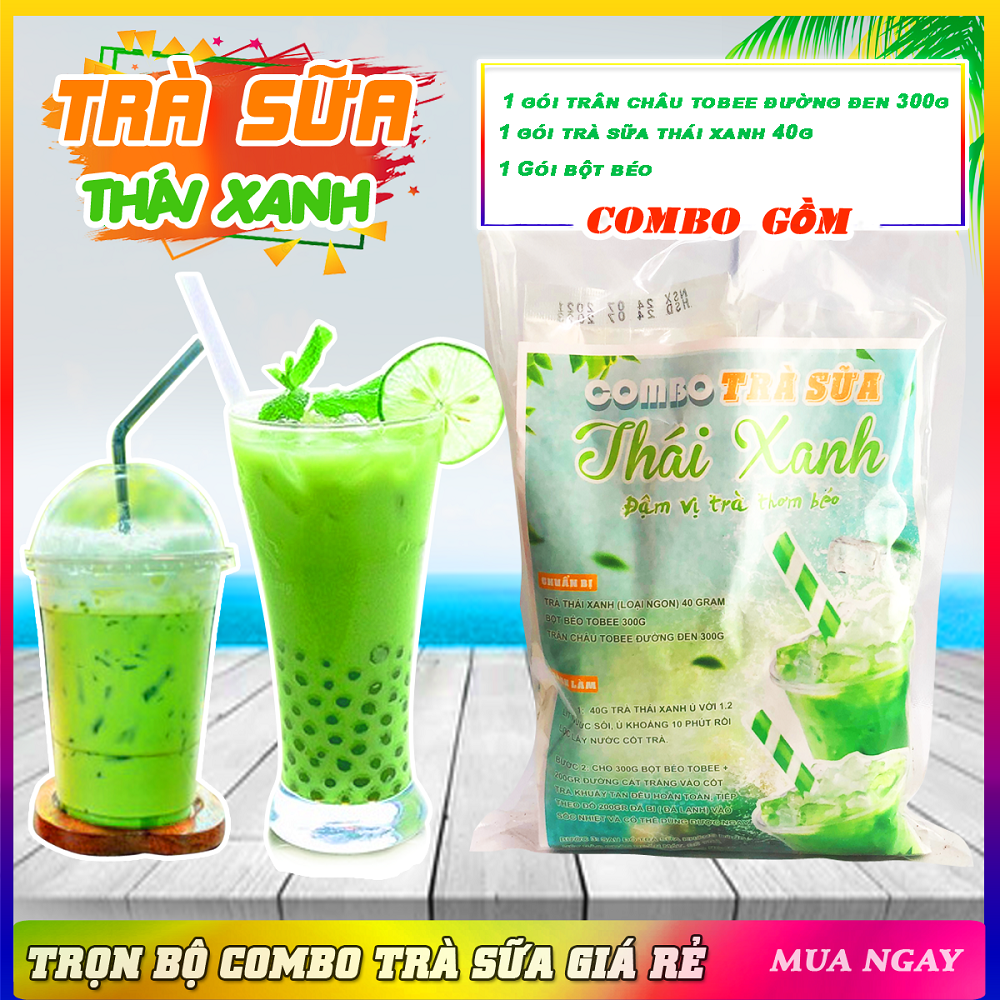 [HCM]Giảm giá - Combo Trà Sữa Thái Xanh Siêu Đậm Đà Thơm Tự Nhiên - Tobee Food