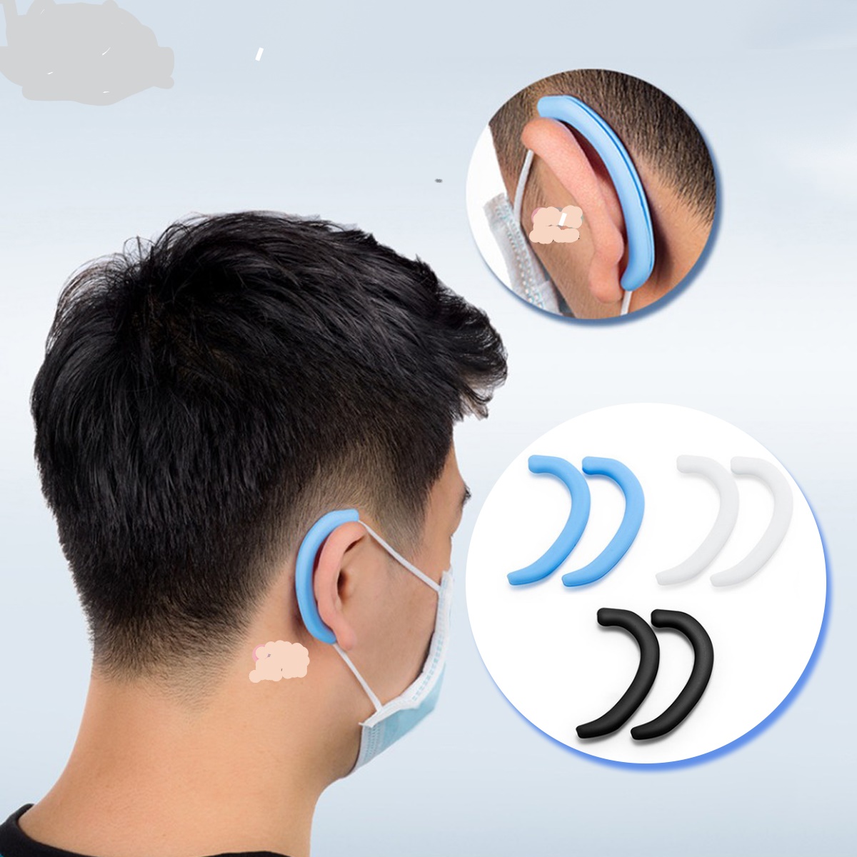 Quai silicone đeo khẩu trang êm tai chống vết hằn đỏ hỗ trợ đeo cùng kính không rớt -ROSE _PK114