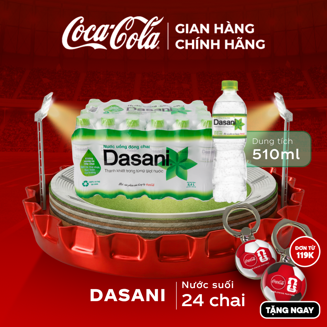 [SIÊU SALE ] Lốc 24 Chai Nước Suối Dasani 510ml/Chai Sale 25.05 Coca-Cola Chính Hãng_LD