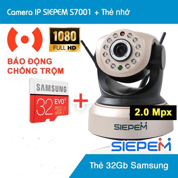 Camera IP Wifi SIEPEM S7001 Plus Full HD 1080P 2.0Mpx siêu nét tặng thẻ nhớ 32GB