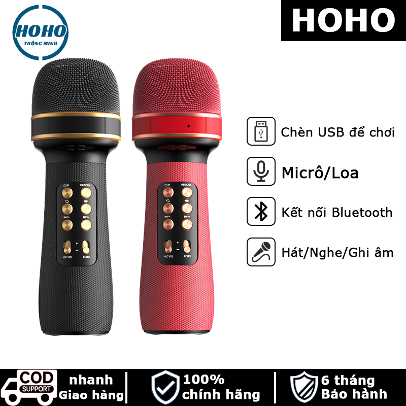Micro Karaoke Bluetooth Kèm Loa Bluetooth Mini WS-898 Nâng giọng Cực Chất Loa Bluetooth Karaoke Mini Gia Đình Có Thu Âm Có Thẻ Nhớ USB AUX Mic