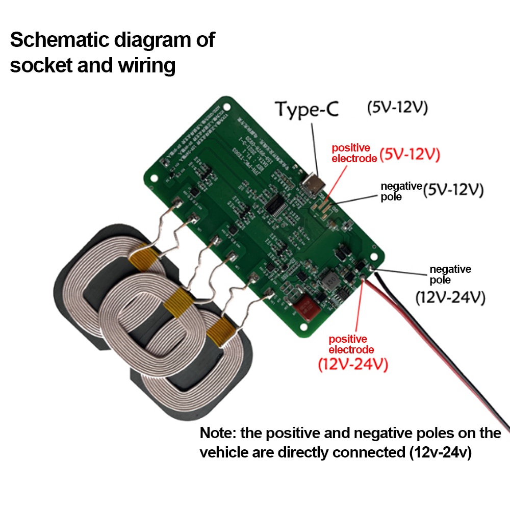 Bộ mạch sạc nhanh không dây độ cho các dòng xe ô tô 12V