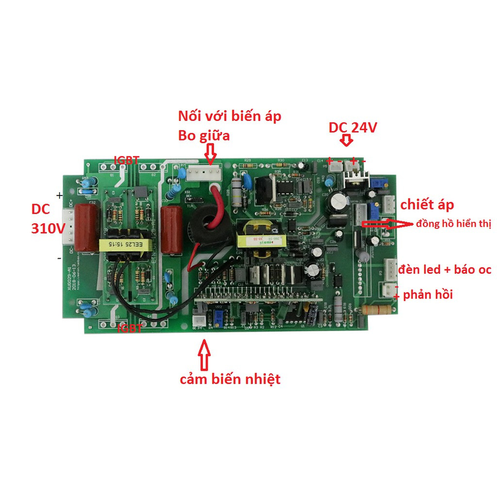 Bo mạch công suất máy hàn que IGBT loại 3 bo (kèm 4 IGBT)