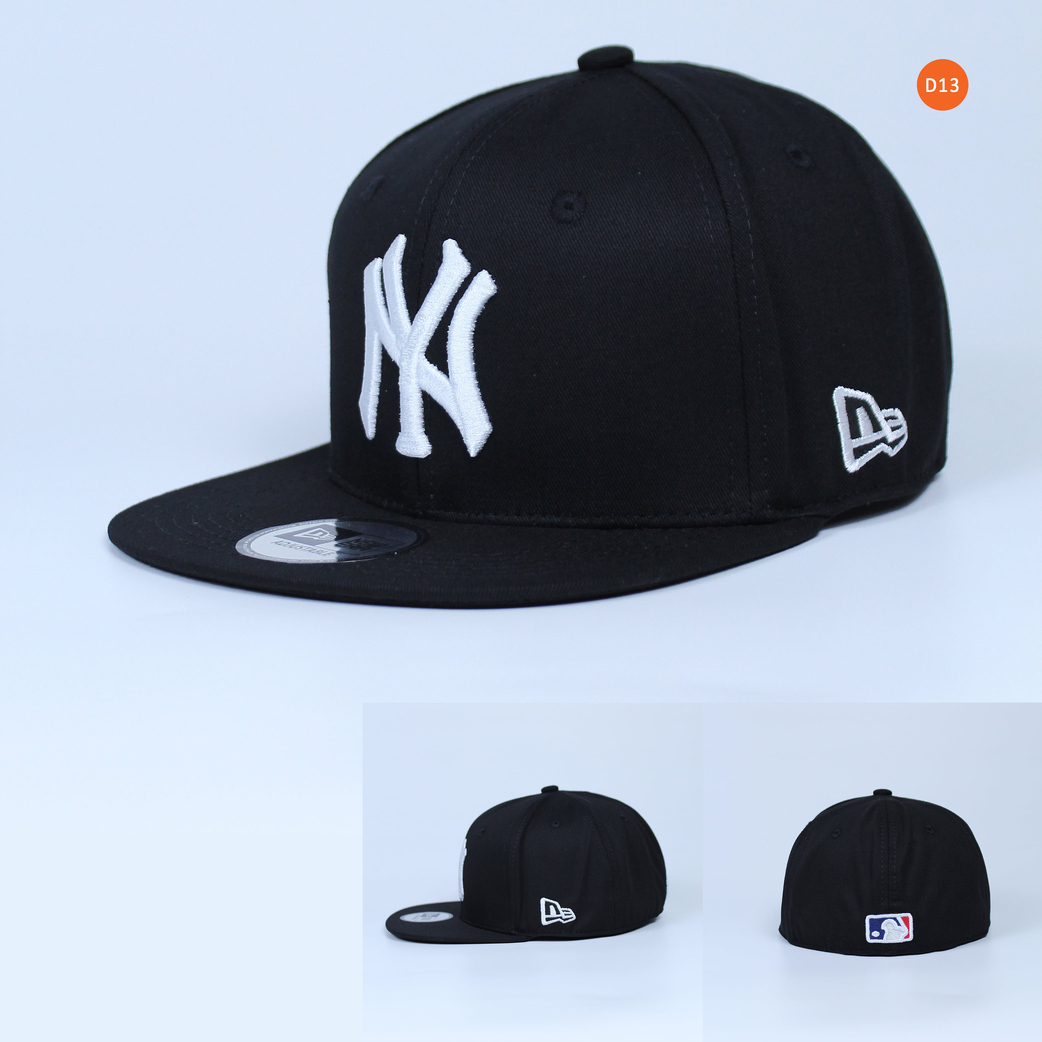 Mũ Nón Snapback Bít Đuôi NY Đen Thời Trang Unisex Cho Cả Nam Và Nữ Chất Liệu Kaki Dày Dặn Logo Thêu Nổi Đủ Size - Nón Hiphop Bít Đuôi - Mũ Nón Bóng Chày