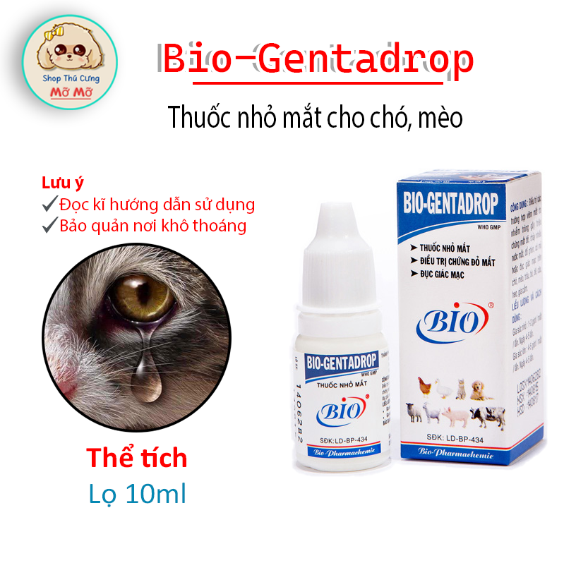 Thuốc nhỏ mắt cho chó mèo - Bio Gentadrop 10ml