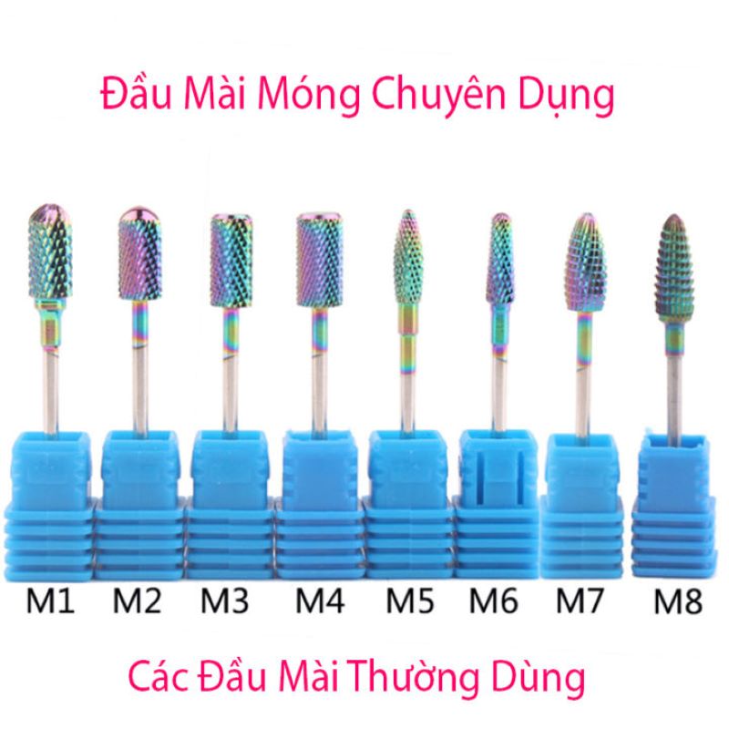 Đầu mài móng hợp kim Vonfram - Đầu mài phá mài mịn cao cấp Trọn Bộ Đầu Mài Móng Thép Hợp Kim Vonfram Đầu mài móng mịn khóe tròn tẩy da chết hiệu quả