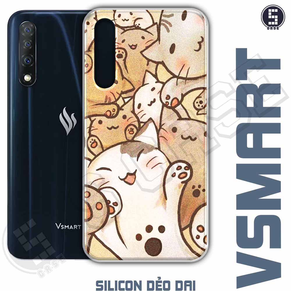 Ốp cho Vsmart Live, Joy 2+, Joy 3, Joy 4, Live 4, Bee 3, Star 3, Star 4, Aris, Aris Pro, Joy 1, Joy 1+, Active 1, Active 1+ hình Cute Cat A800-019
