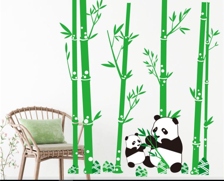 Decal trang trí Cây và Gấu Trúc 2 MẸ Con