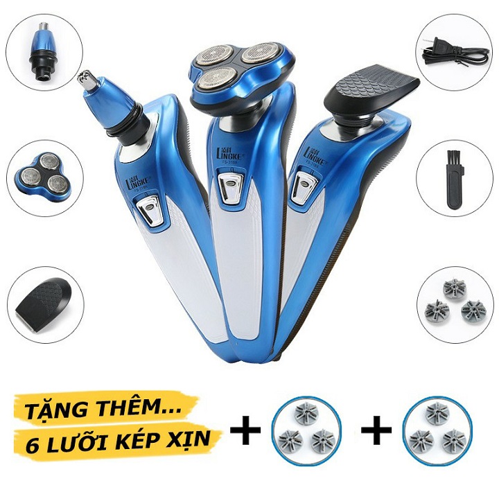 Máy cạo râu đa năng LingKe Chính Hãng (Tặng thêm 6 lưỡi kép xịn )