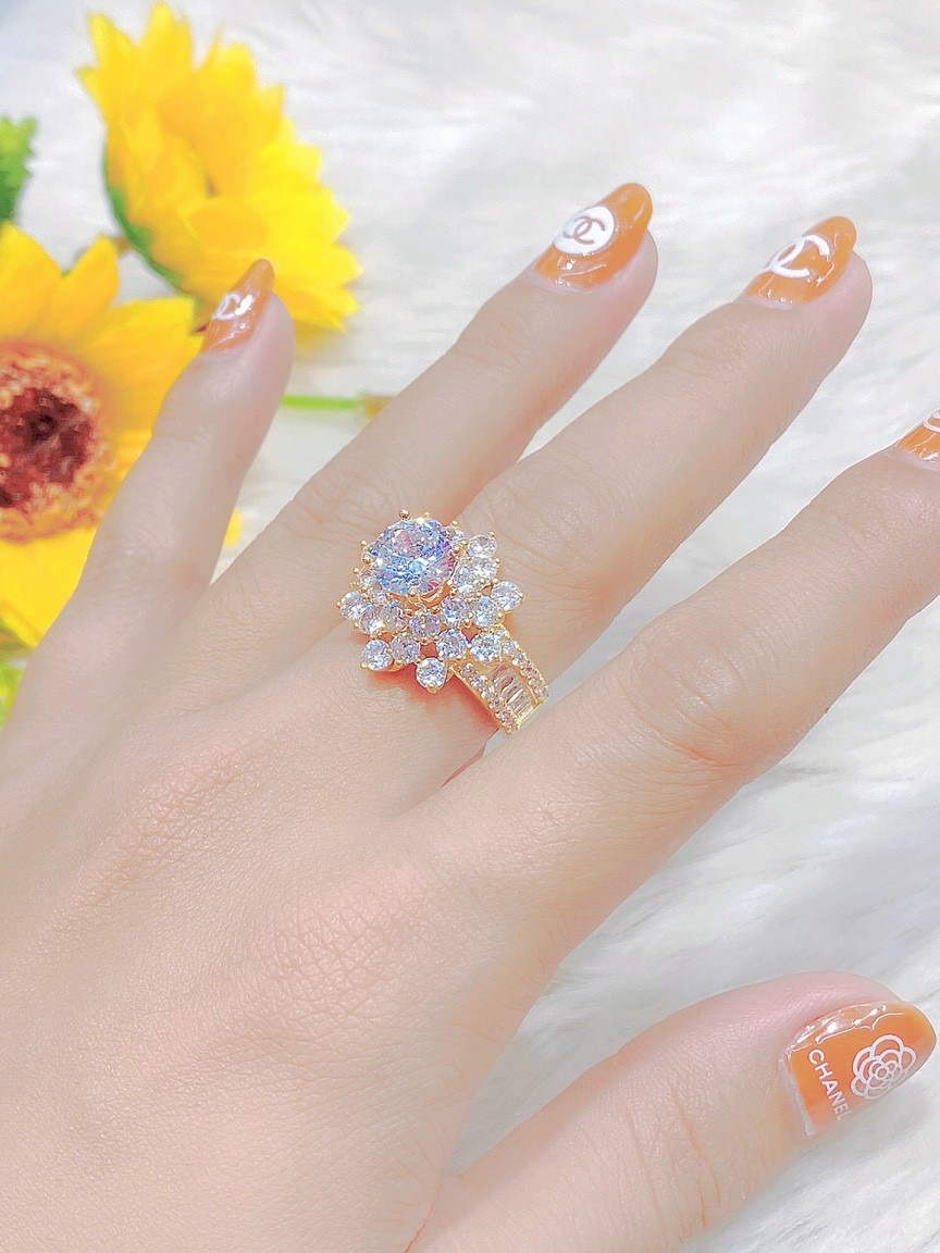 Nhẫn nữ mạ vàng 18K Free&Easy - cho độ sáng lấp lánh cao cam kết không đen không bay màu không gây dị ứng thích hợp đi tiệc làm quà tặng dây chuyền nữ bông tai nữnhẫn nữ vong tayU.nhan274