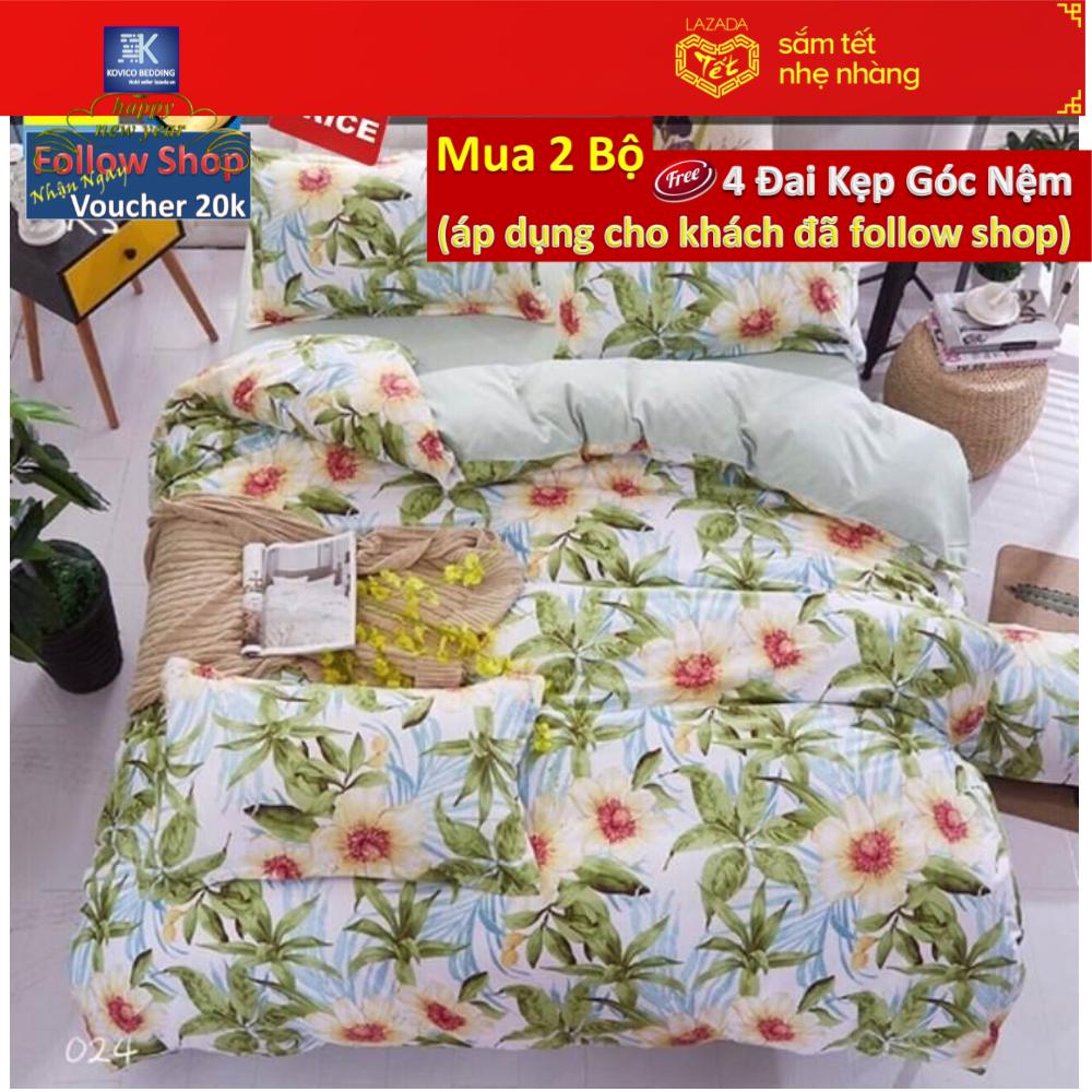 (FreeShip MAX) (free ship) Bộ Chăn Ga Gối 4 Món Hàng Nhập Khẩu Cotton Lụa - Bộ sưu tập 2018 Mới Nhất