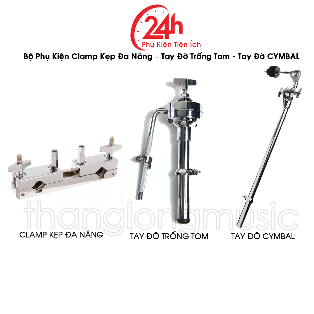 Phụ kiện clamp kẹp đa năng – tay đỡ trống tom – tay đỡ cymbal cho người chơi trống cơ, trống jazz
