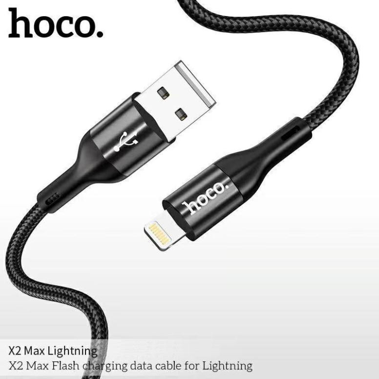 Cáp sạc nhanh lightning Hoco X2 Max 1M 3A cho iphone dây dù chống đứt - Mẫu mới