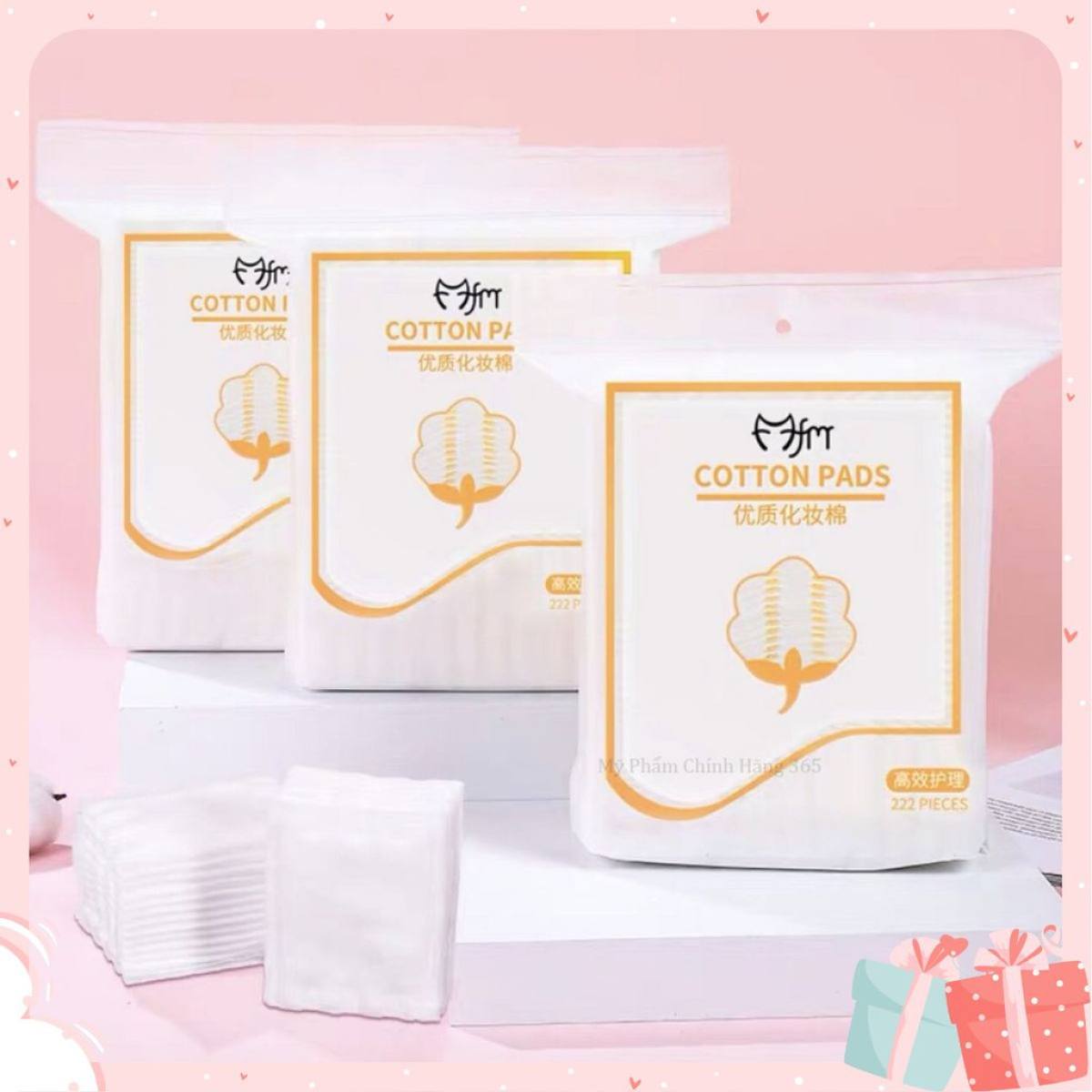 Bộ 3 túi bông tẩy trang Cotton Pasd 220 miếng/túi