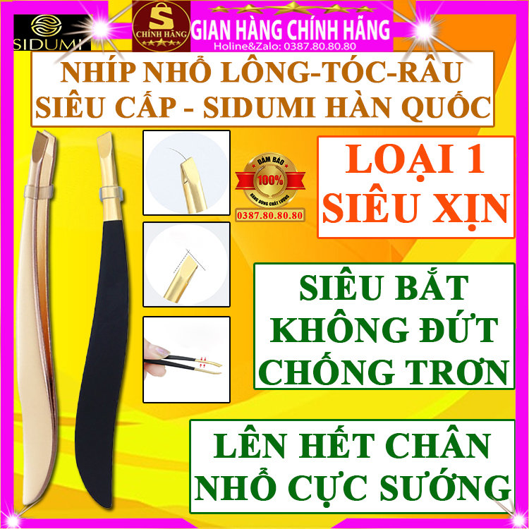 Nhíp nhổ lông nách cao cấp nhíp nhổ râu xịn nhíp nhổ tóc bạc chống trơn chống trượt không bị đứt lên hết chân kể cả cây mới mọc Sidumi hàn quốc nhíp nhổ lông mày tóc sâu nhổ ria mép nhổ lông chân tay lông vùng kín inox -Shopping vip