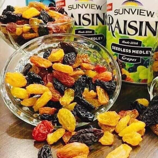 Nho mỹ khô không hạt sunview raisin 227g cực ngon dùng trang trí bánh cam kết hàng đúng mô tả chất lượng đảm bảo an toàn đến sức khỏe người sử dụng đa dạng mẫu mã màu sắc kích cỡ