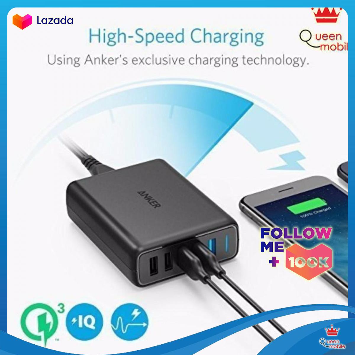 [HCM]Sạc ANKER PowerPort Speed 5 cổng 63w với 2 cổng Quick Charge 3.0