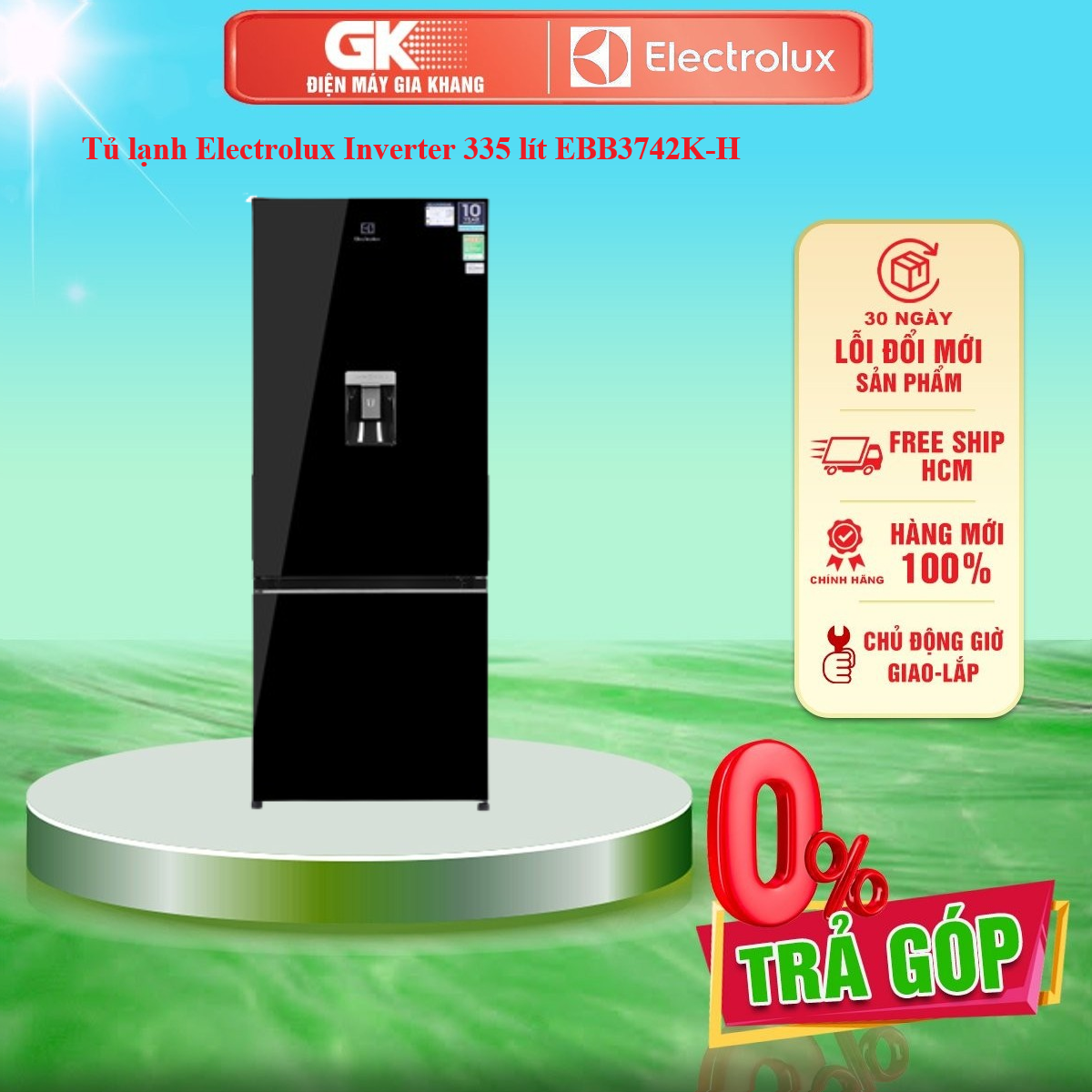 Tủ lạnh Electrolux Inverter 335 lít EBB3742K-H Mới 2021 - GIAO TOÀN QUỐC - FREESHIP HCM