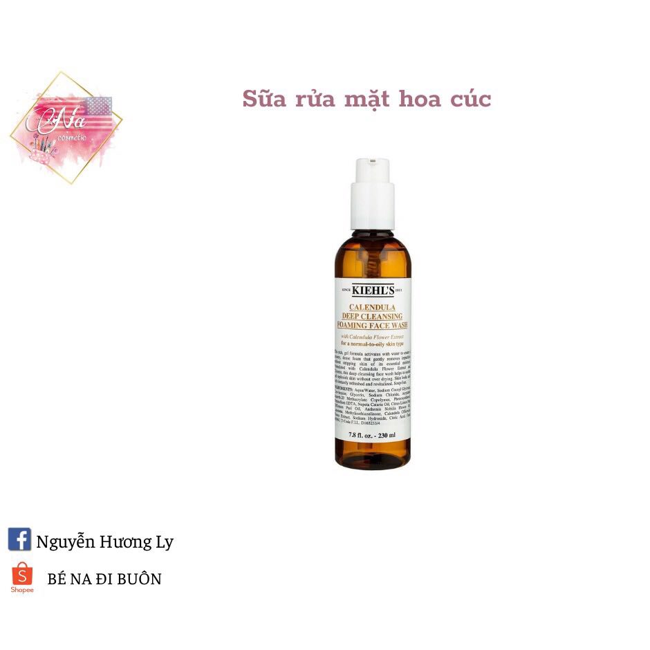 Sữa rửa mặt và toner hoa cúc kiehl's