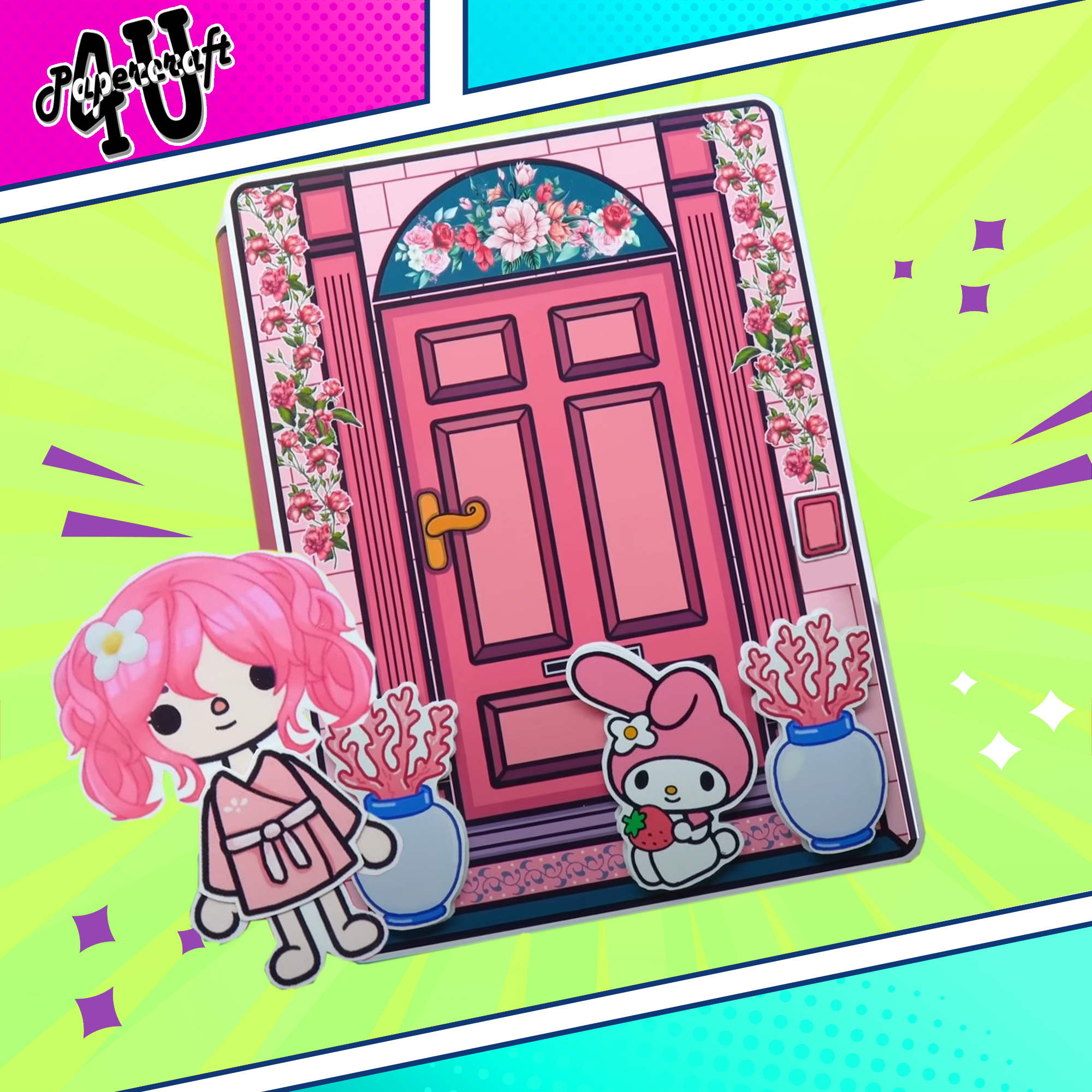 Đồ chơi ngôi nhà búp bê giấy cắt thủ công diy - toca life world - mẫu ta039