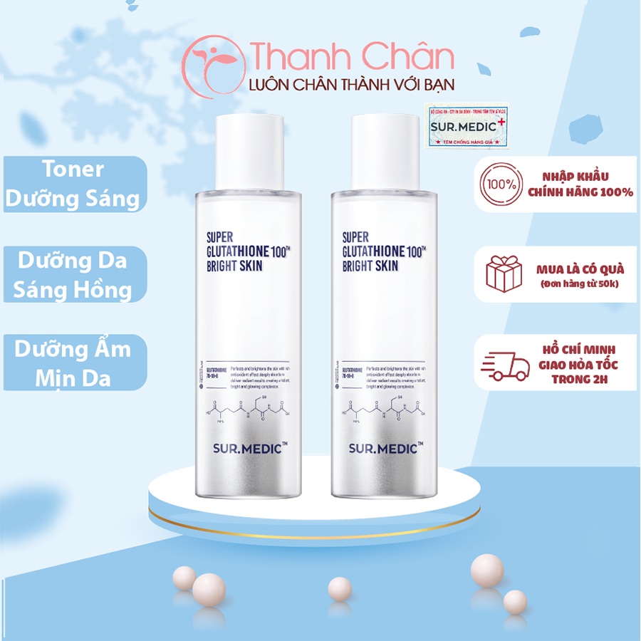 [HCM]Nước hoa hồng Sur Medic Super Glutathione 100 Bright Skin