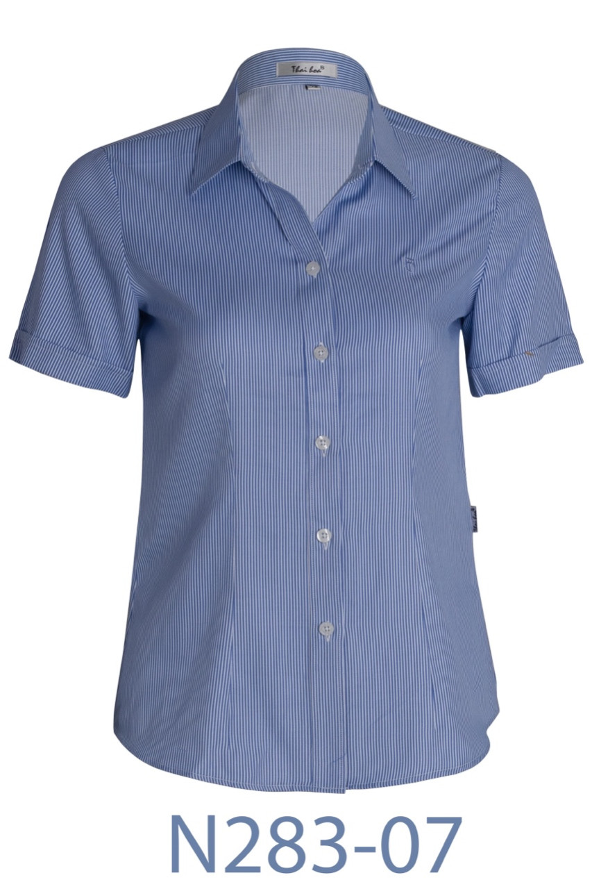 Áo sơ mi nữ ngắn tay sọc thẳng Thái Hòa N283