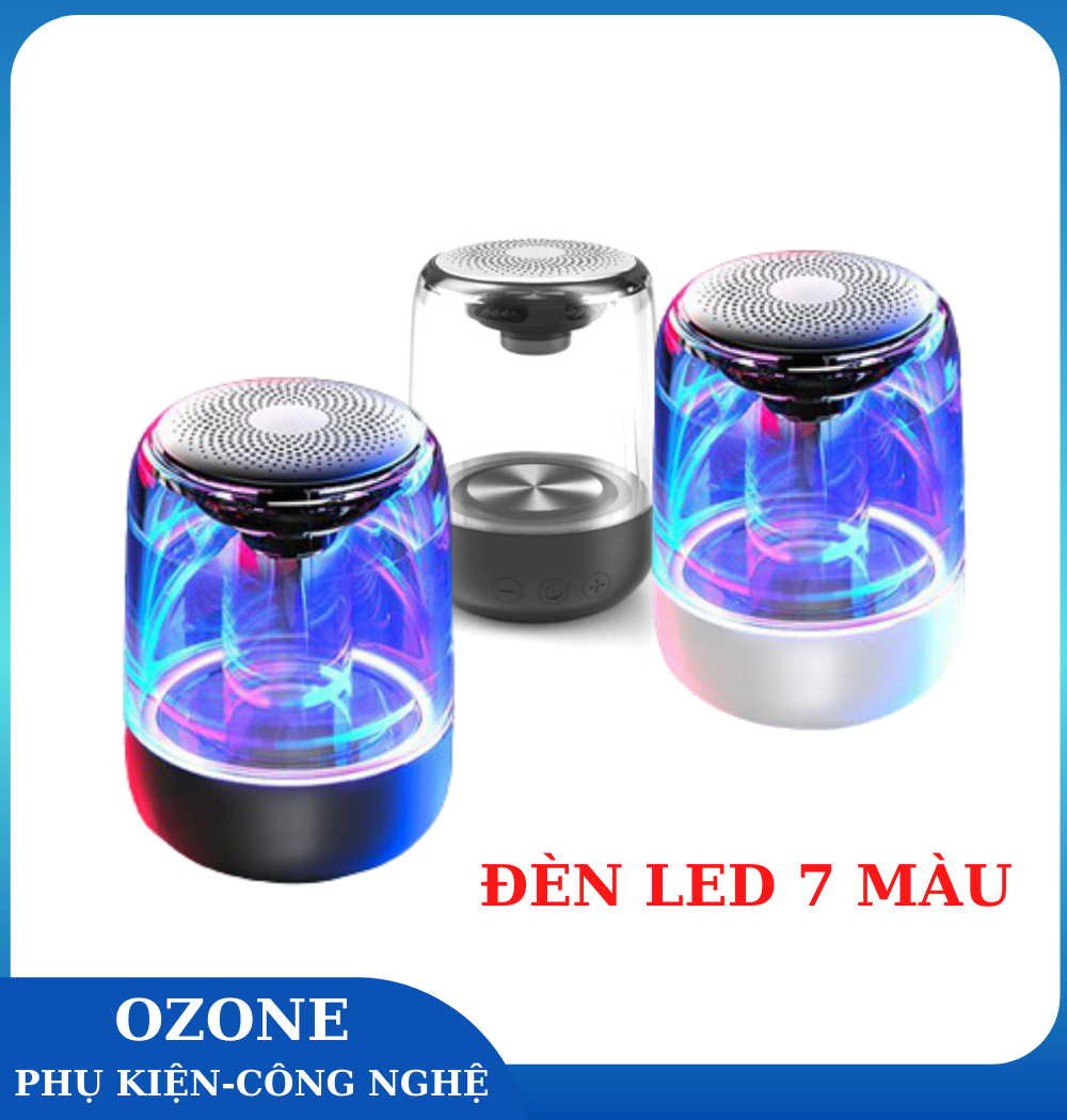Loa Bluetooth Trên Dưới Trong Suốt Yayusi C7 Âm Thành Vòm 6D Âm Ba trầm Led RGB 1000mah