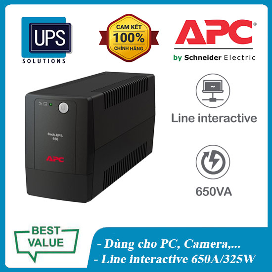 Bộ lưu điện APC by Schneider Electric Back-UPS 650VA 230V & ổn áp BX650LI-MS 👌APC Chính Hãng👌