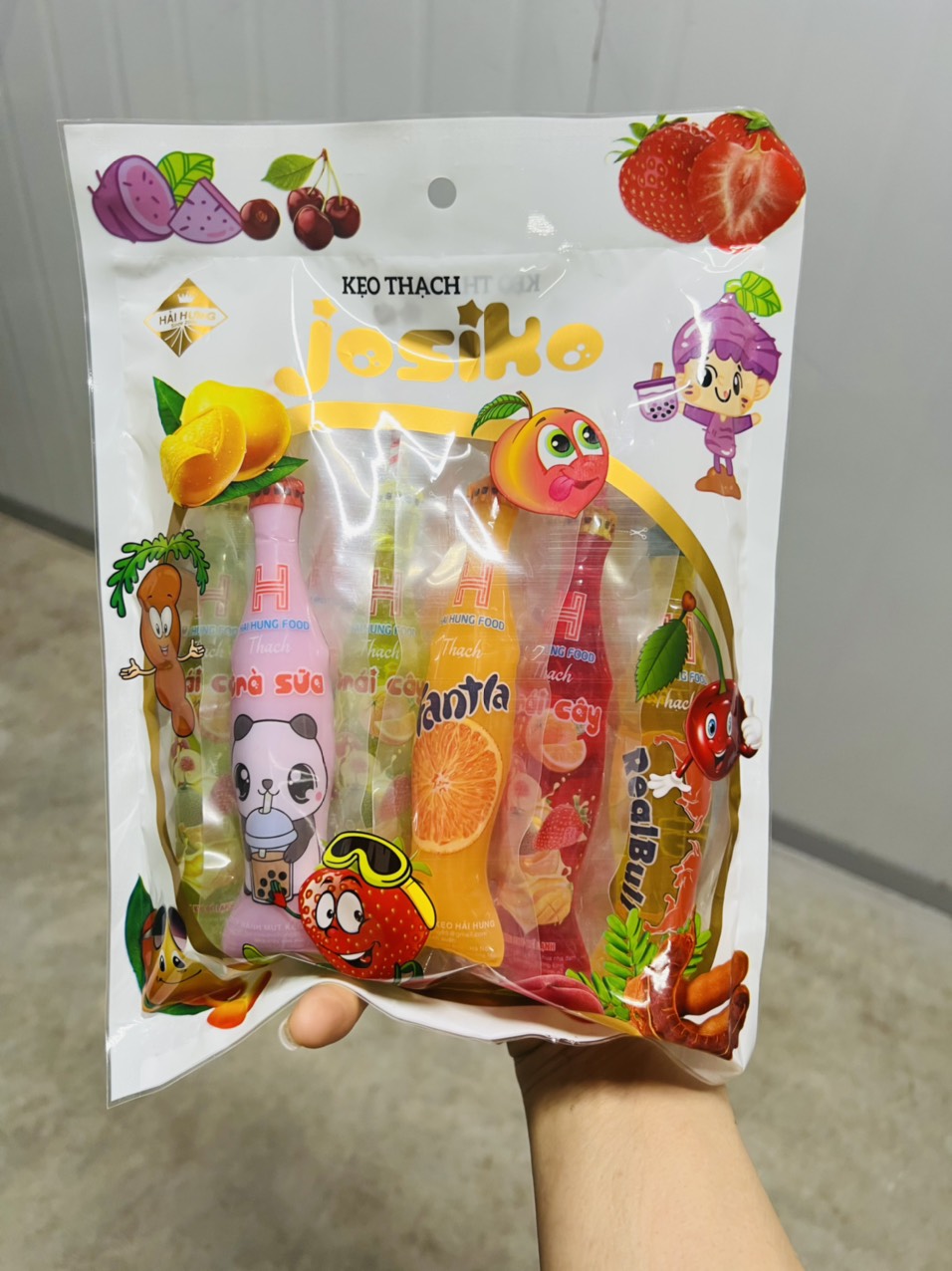 Thạch trái cây 1 cái Kẹo thạch trái cây hình chai mix vị thơm ngon - ăn vặt - Tết