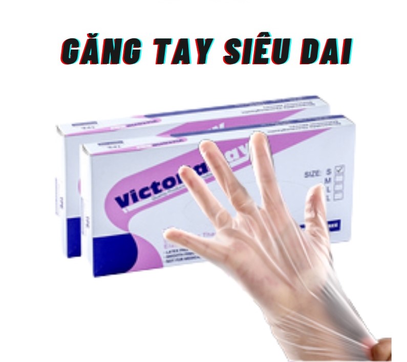 Hộp Găng Tay 100 Chiếc Siêu Dai Victoria Bay Chất Liệu TPE Không Mùi Chống Nhăn, Gang Tay Đa Năng Dùng 1 Lần, TIBM6886