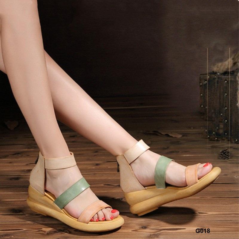 G018-giày handmade da thật quai ngang