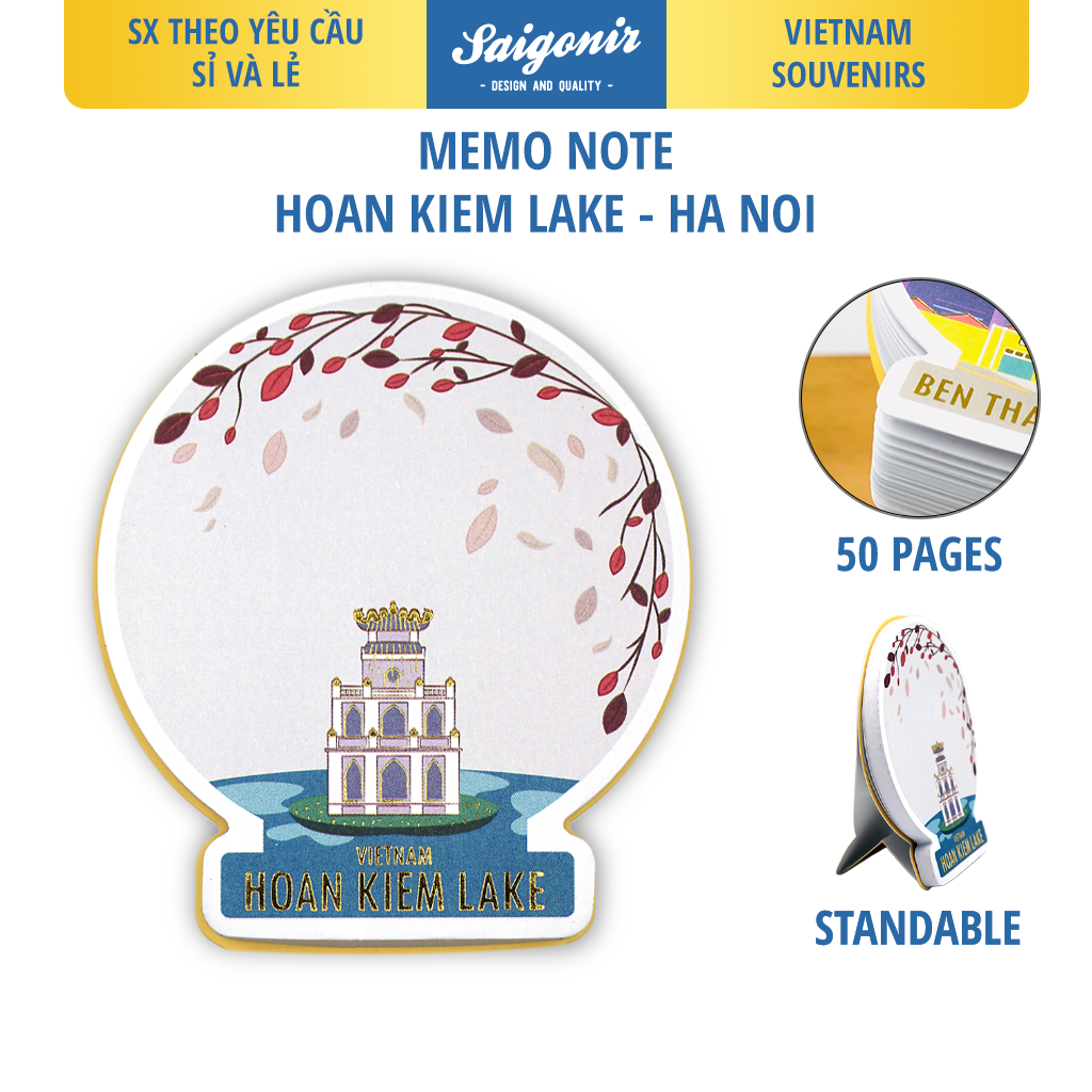 [HCM]Giấy Note Saigonir - Giấy Ghi Chú - Quà Lưu Niệm Dễ Thương Cute Hình Tháp Rùa Hà Nội Hoạ Tiết ?Danh Lam Thắng Cảnh Việt Nam