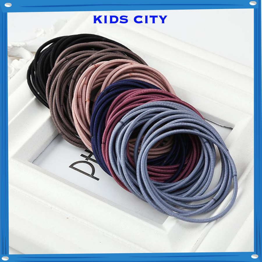 Set 50 Dây Thun Buộc Tóc Nhiều Màu Tiện Dụng - Chun Buộc Tóc