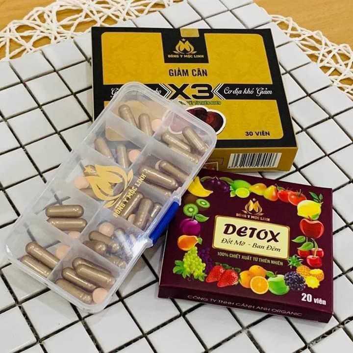 Giảm cân Đông Y Mộc Linh x3 tặng detox