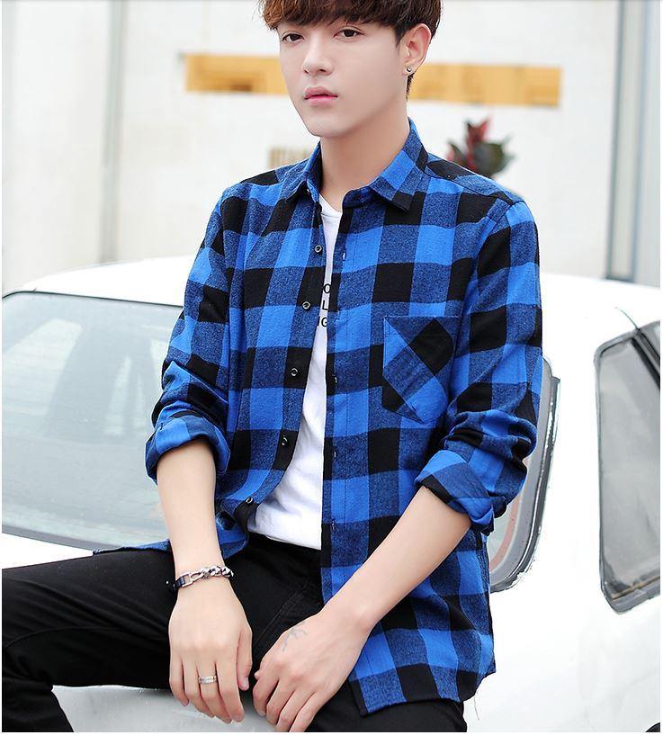 [HCM]Áo sơ mi caro nam phong cách Hàn Quốc SM13