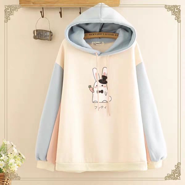 Áo khoác unisex áo khoác nỉ áo khoác hoodie áo khoác hoodie nữ áo hoodie áo cadigan mix in thỏ chữ nhật chui siêu đẹp siêu xinh bl