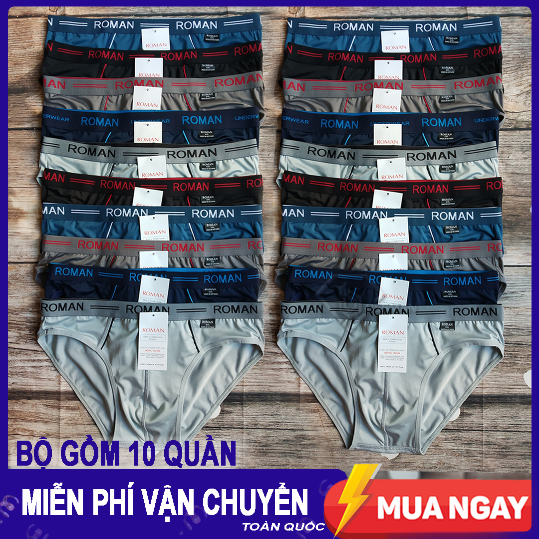 Combo 10 quần lót nam - nhiều màu - thun lạnh cao cấp roman