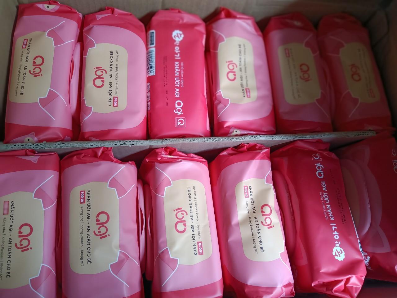 Bộ 12 gói khăn ướt agi 100 tờ có hương