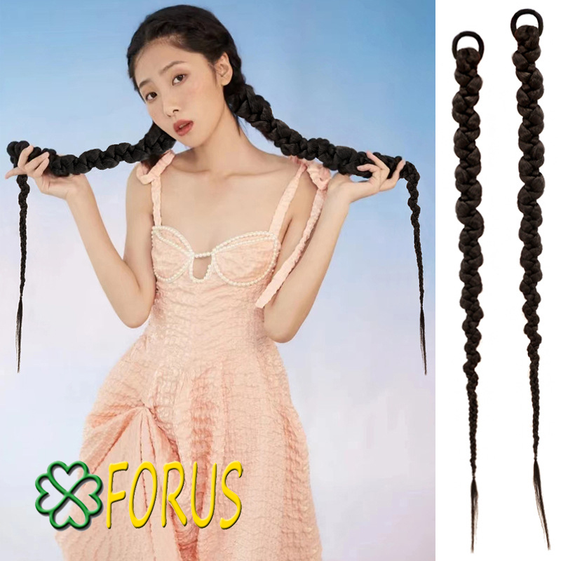 Tóc giả tết thắt bím dài 70cm j701 ❤️freeship❤️ tóc tết thắt bính, tóc giả thắt bím sỉ 22k